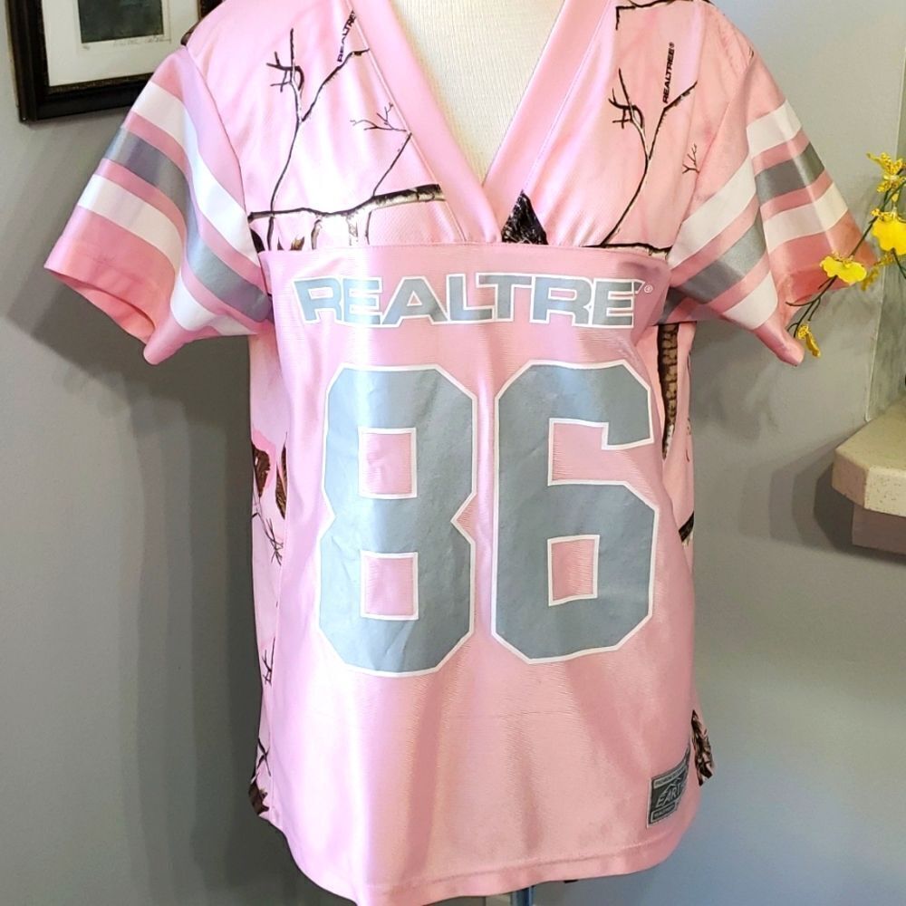 Earthletics pink jersey top size XL.‎ V NECK..GOOD USED CONDITION.